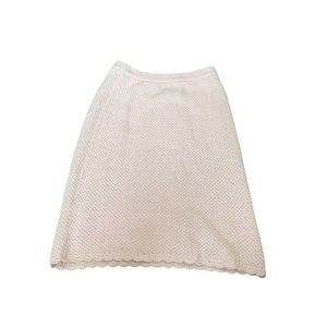 90’s baby pink crochet knitted midi skirt